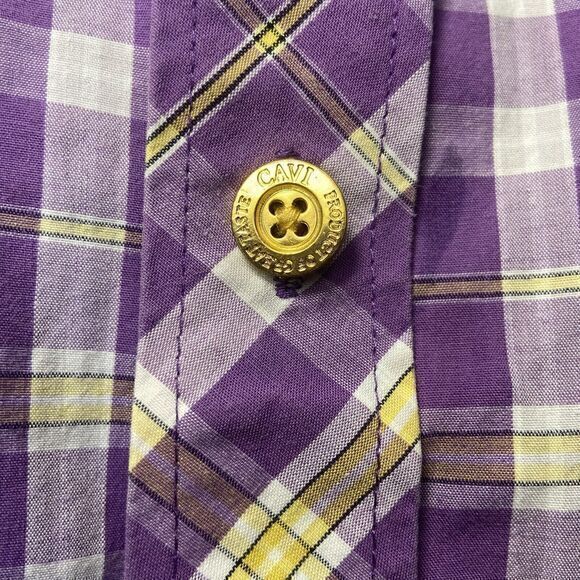 CAVI Product of Great Taste Long Sleeve Button Up Purple‎ Plaid Shirt Size XL - Picture 12 of 16